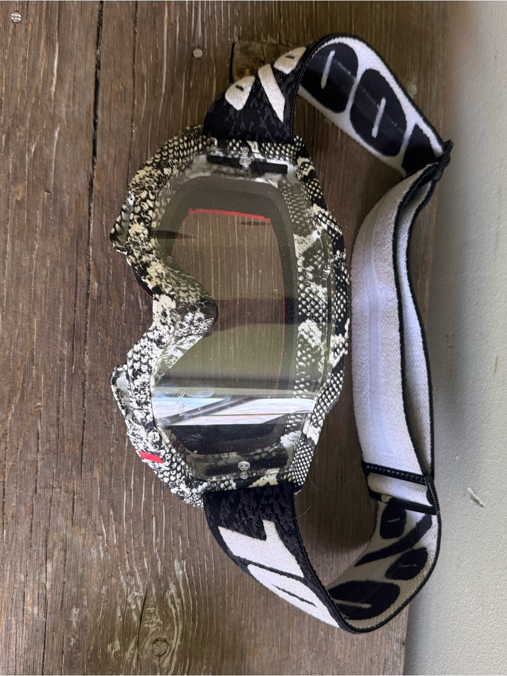 Black and White Snakeskin MTB/Ski/Motocross Goggles